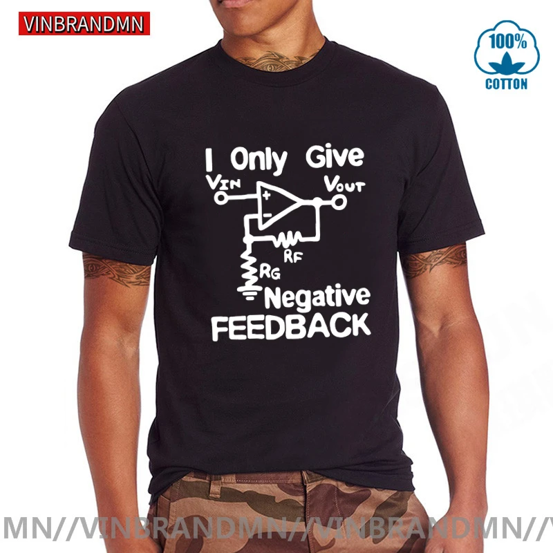 Vinbrandmn Funny Cotton Short Sleeve Vin Vout T Shirts 100% Cotton Print Tee I Give Negative Feedback Computer Engineer T-Shirts