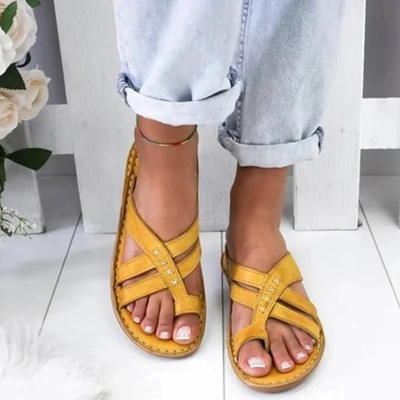 Women Shoes 2023 Summer Sandals Women Fashion Flat Flip Flops Big Toe Large Size Sandals Slippers Beach Outdoor Slides WSH4033