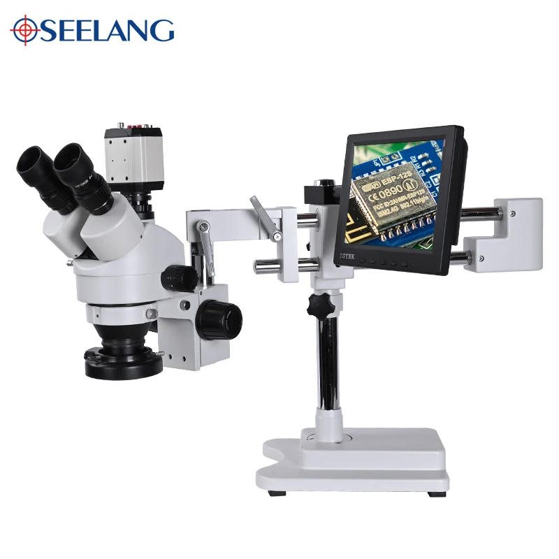 3.5-90X Illuminated Industrial Stereo Microscope Soldering Repairing  for Mobile Phone Watch Clock PCB Inspection mikroscope OSL