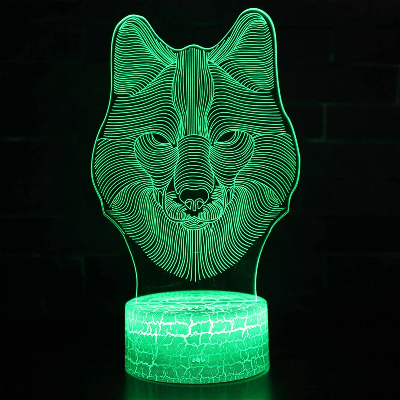 3D Wolf Lamp Night Light for Bedroom Decoration Lights Wolf Led Table Lamp Christmas Gifts for Kids Boy Birthday Holiday Present