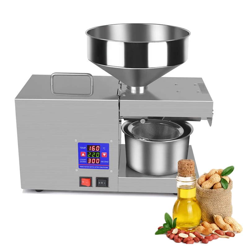 Automatic Oil Press Machine Household Oil Expeller Oil Eextractor Stainless Steel Oil Presser For Soybea Peanuts Seed 220V