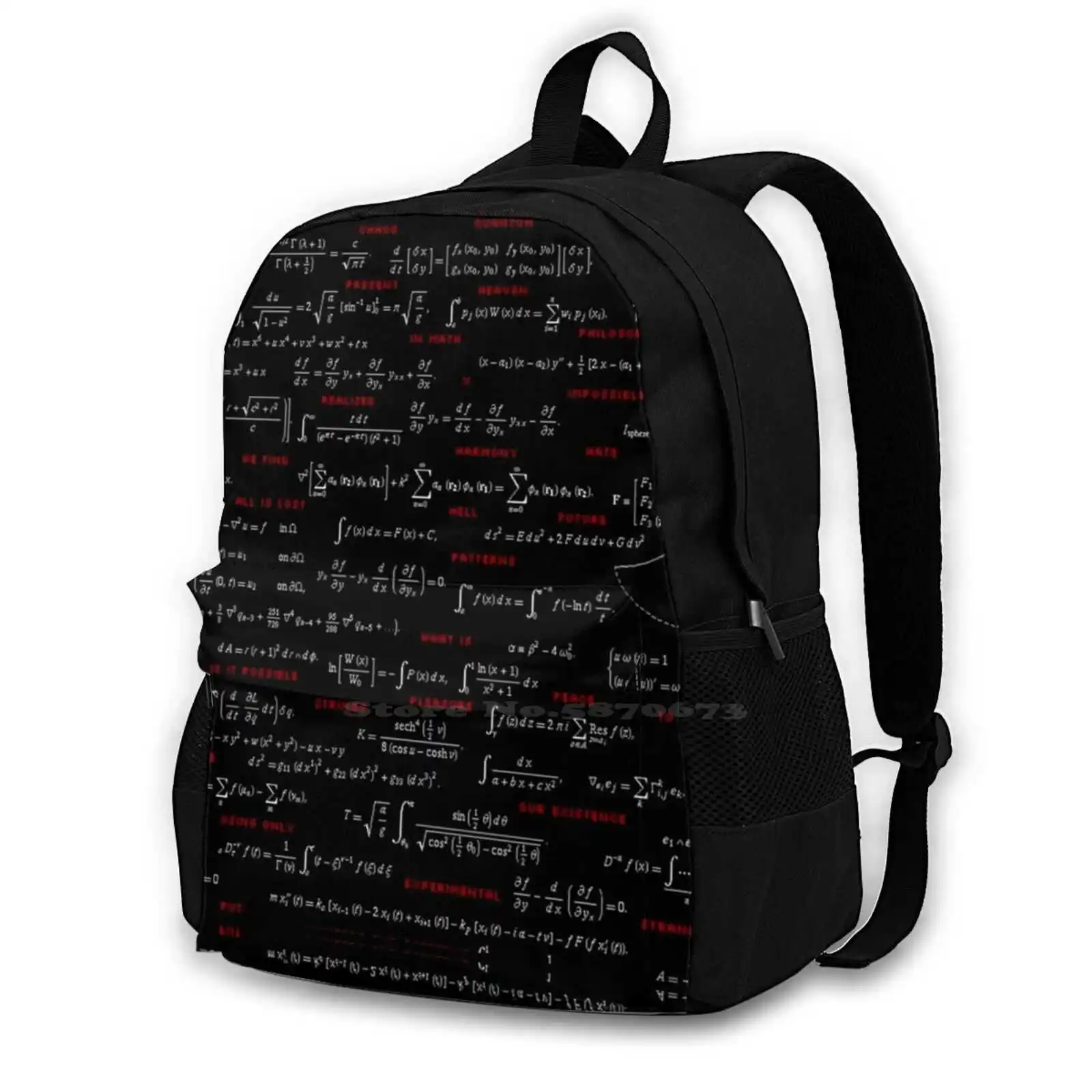 Mathematical Equation Gamer Design Women Men Teens Laptop Travel School Bags Mathematical Equation Gamer Nerd Genius Physics