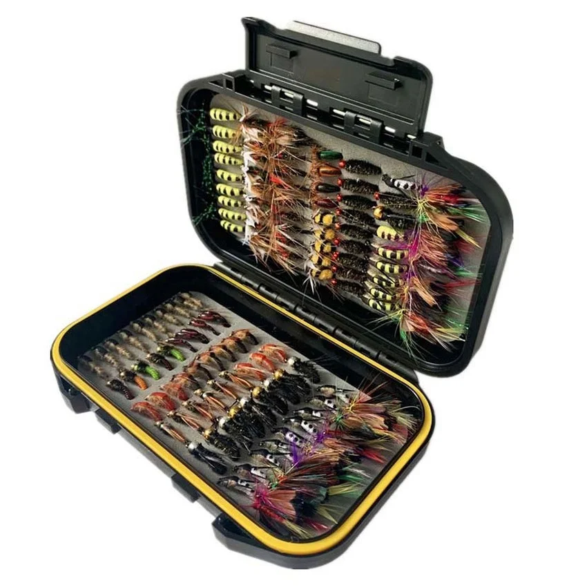 139 Stücke Fliegenfischen Fliegen Köder Köder Starter Set Trocken Nass Fliegen Streamer Nymph Emerger für Forelle Bass Winter Frühling angeln – Detail 7