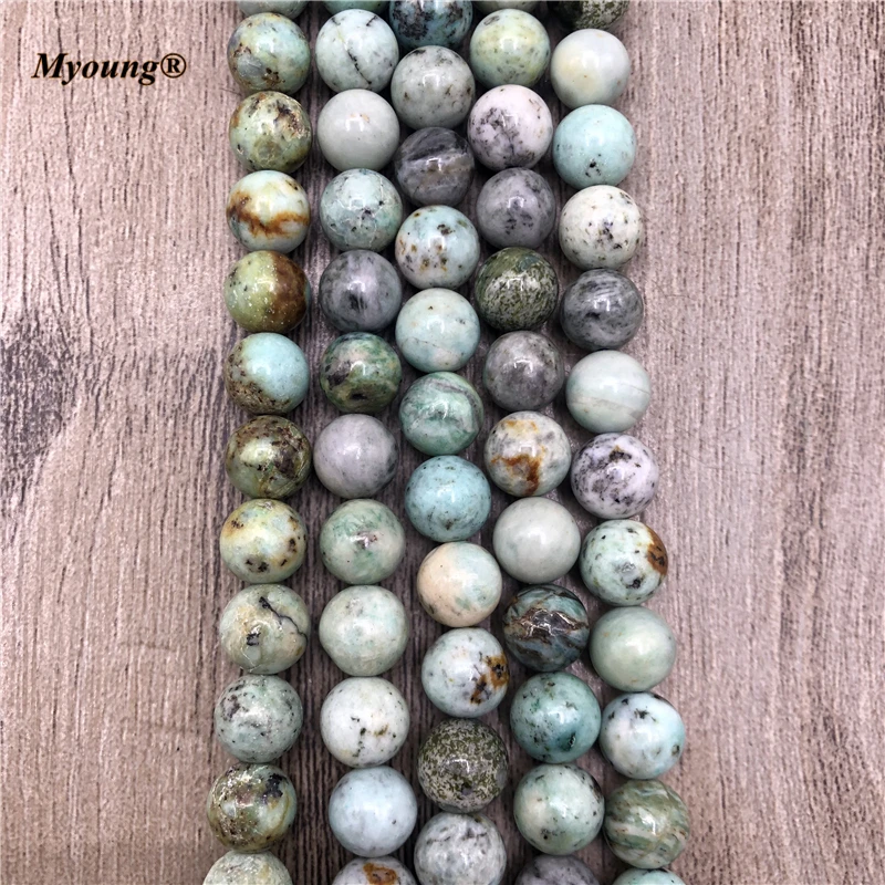 2Strands/Lot Natural Genuine Peru Chrysocolla Round Stone Beads,Phoenix Turquoises DIY Necklace Bracelet Loose Beads  MY210488