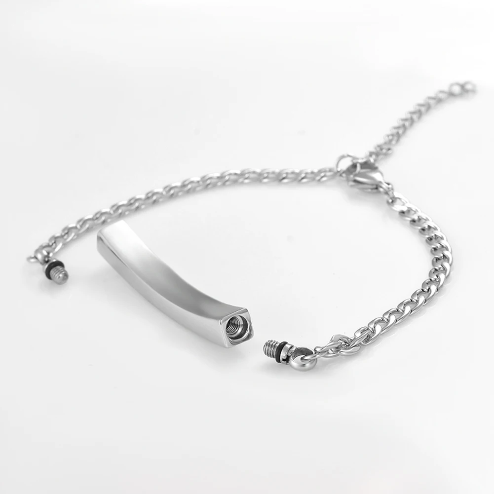 Customize Name Cremation Urn Locket Memorial Ashes Holder Bangle Urn Keepsake Bracelet Jewelry Stainless Steel Bracelet Dropship