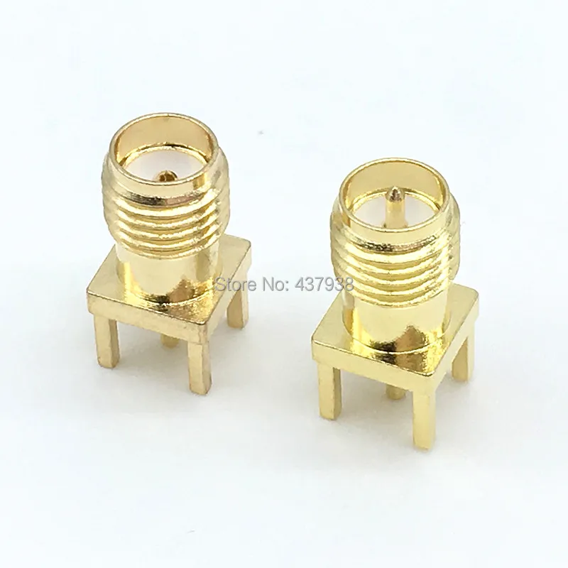 10Pcs SMA Female Male Jack Solder Nut Edge PCB Clip Straight Mount Gold Plated RF Connector Receptacle Solder