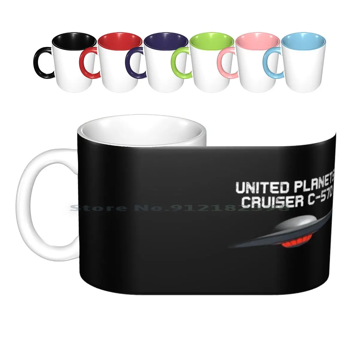 United Planets Cruiser C-57d Ceramic Mugs Coffee Cups Milk Tea Mug Space Astronomy Geek Spacex Elon Musk Scifi Sci Fi Science