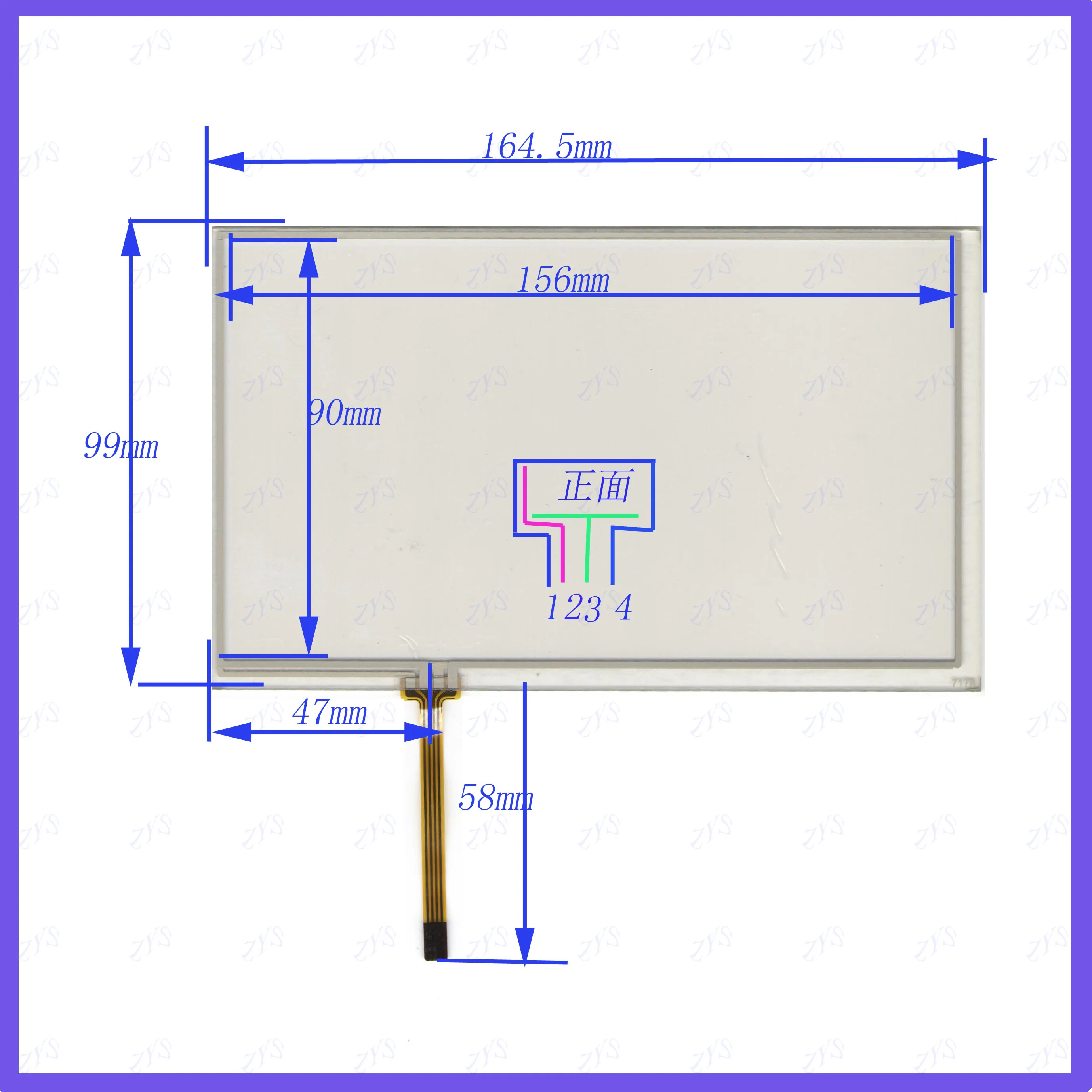 

Контактный 7-дюймовый сенсорный экран ZhiYuSun 7178 164*99 мм