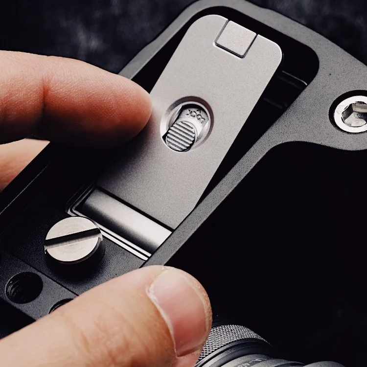 Braket Pelat L Rilis Cepat Pegangan Tangan Kayu Buatan Tangan untuk Fuji X100V Fujifilm X-100V