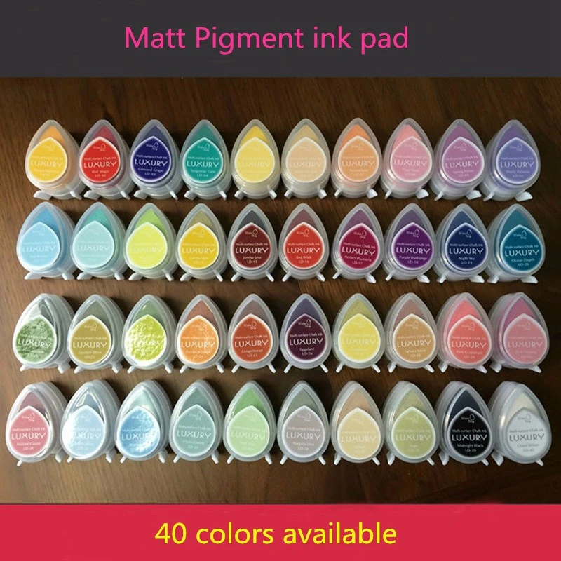 10pcs/lot 40 colors waterdrop Inkpad  printing Chalk ink pad For DIY Scrapbooking Photo Album Decoration