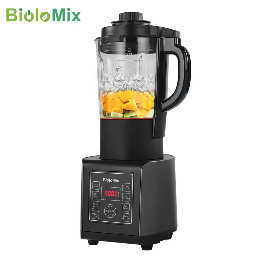 BioloMix BPA Free 1.75L Glass Jar Blender Mixer Food Processor With Heating Function Soup Maker 8 Pre-programmed