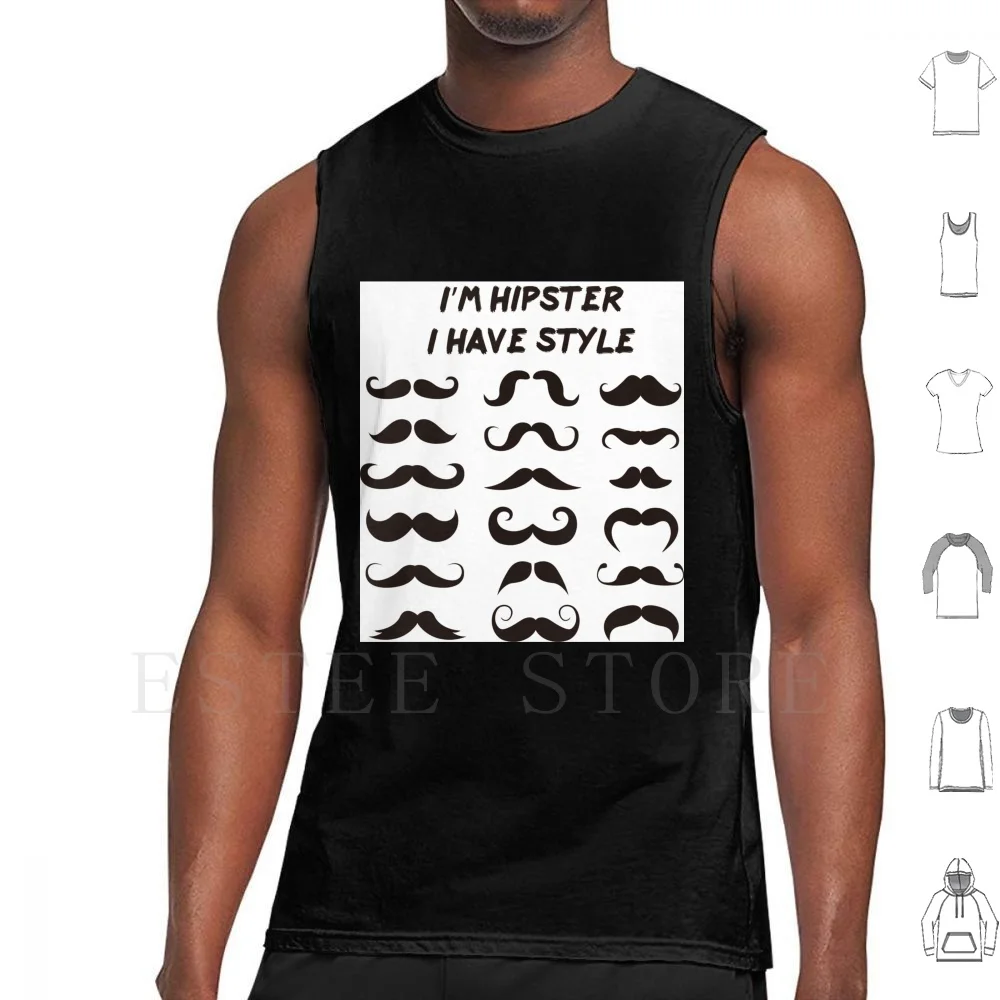 Hipster Style Tank Tops Vest Cotton Style Hipster Beard Moustache