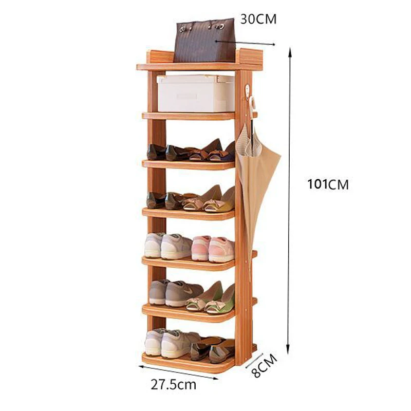 Vertical Wooden Japanese Style Shoe Rack Minimalist Design Shoe Rack Cabinet Space Saving and Natural Eco-friendly Shoe Rack