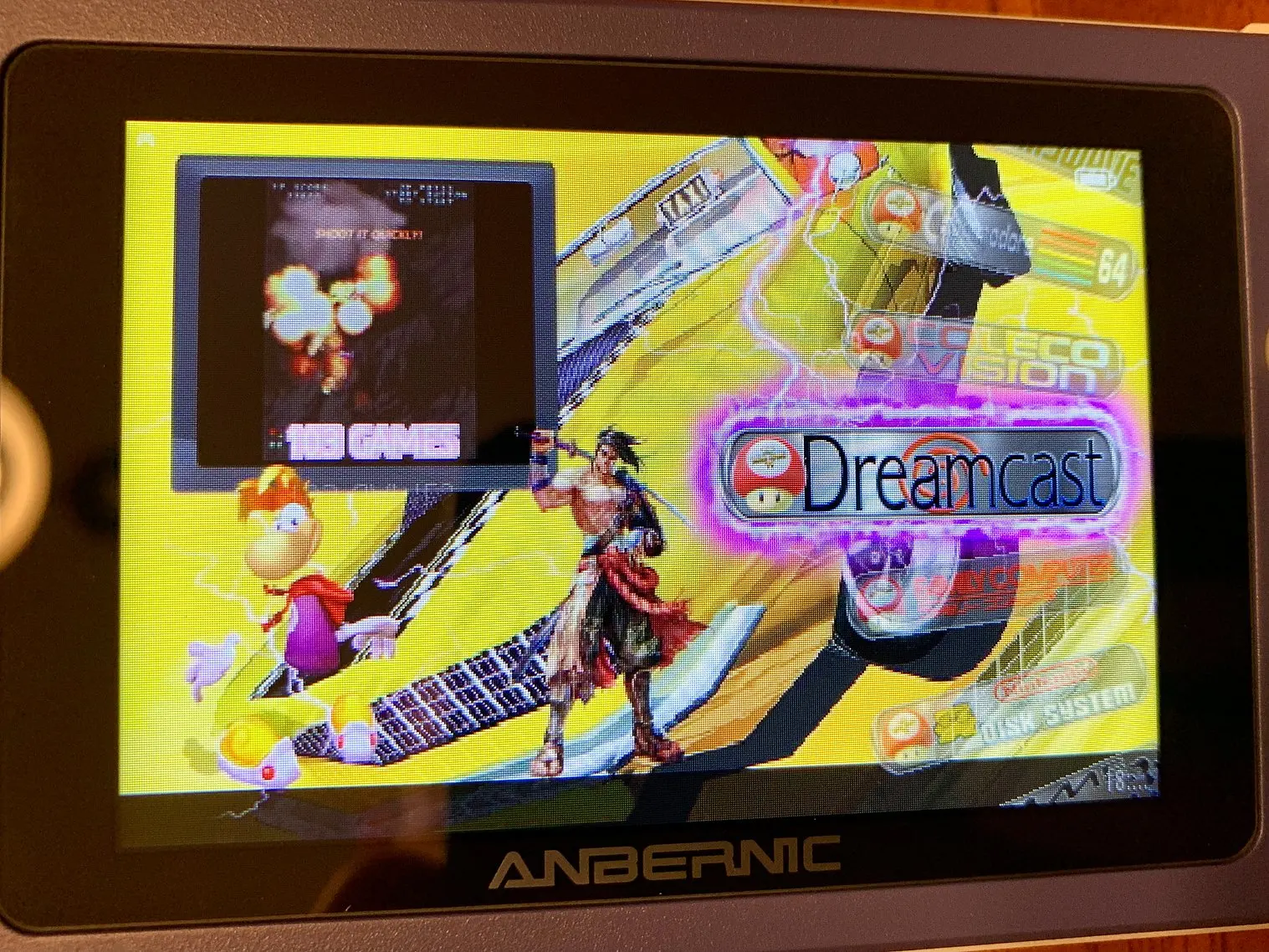 256GB emubic محطة مضاهاة مسبقة التحميل anberonic "RG351p" rg351m بطاقة SD فقط-16,500 + ألعاب ثلاثية الأبعاد معاينات فيديو Boxart