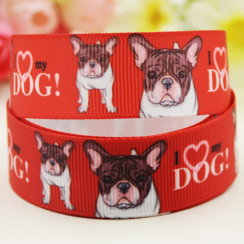 22mm 25mm 38mm 75mm Dog Cartoon printed Grosgrain Ribbon party decoration 10 Yards satin ribbons