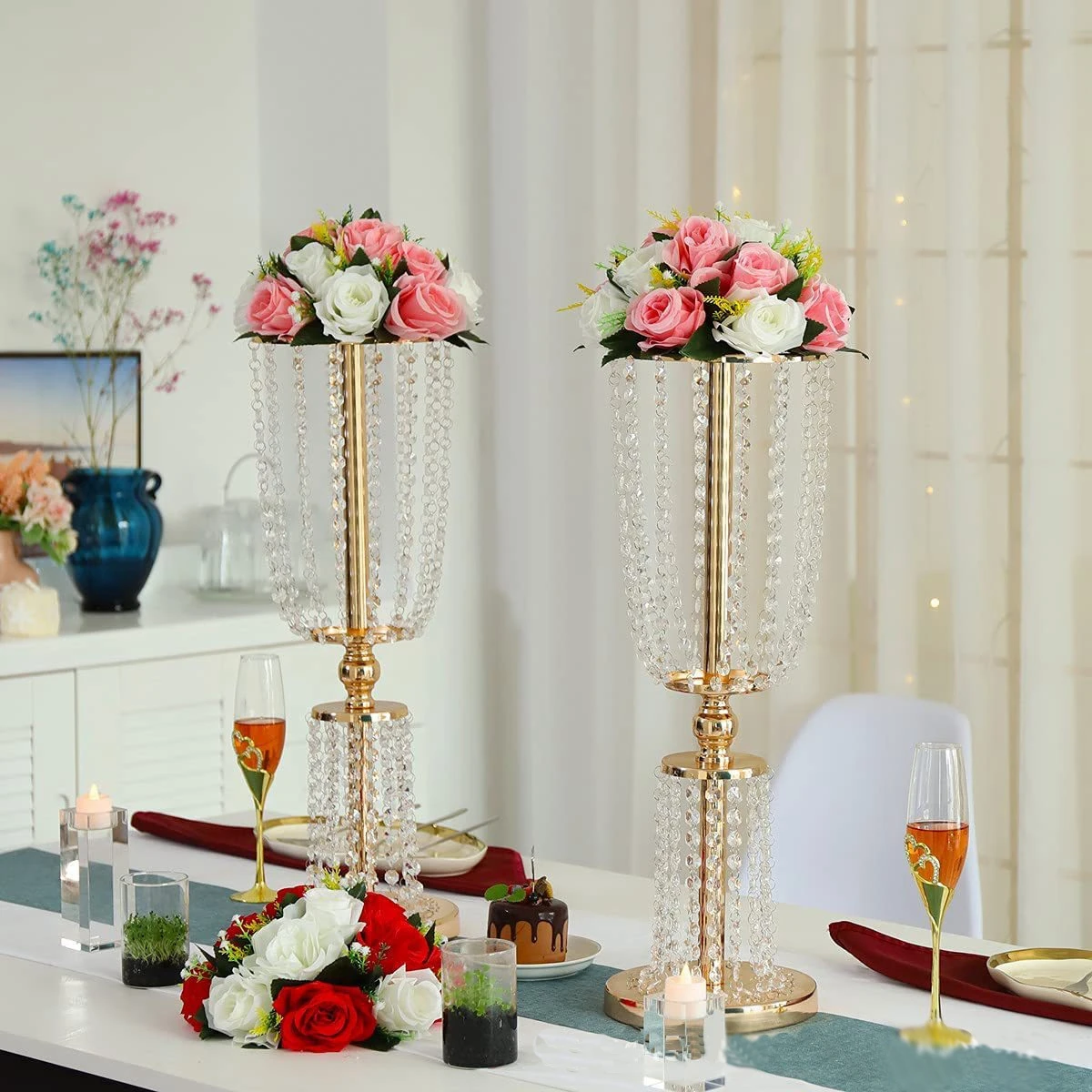 

Factory Direct Wholesale Home Decoration S-type Ferris Wheel Guide Ornaments Wedding Props Bead Curtain Table Centerpiece 263