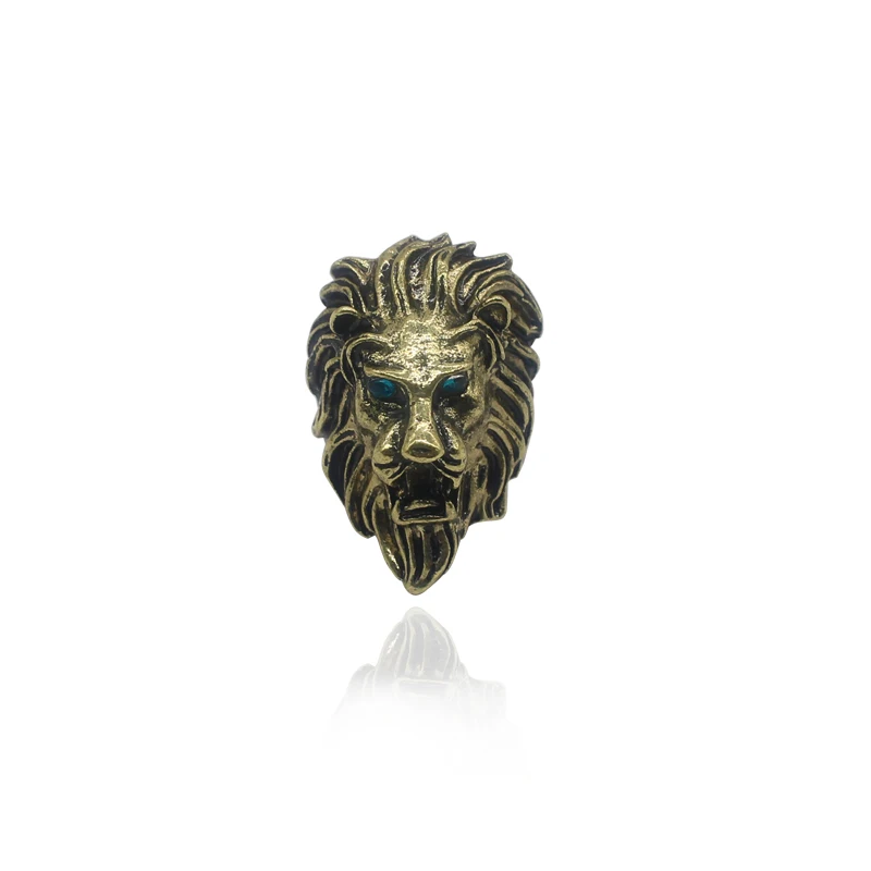 Vintage Animal Ring Lion Head Rings Domineering Blue Eyes Retro Punk Lion Ring Steampunk Bronze Rings Men Jewelry Drop Shipping