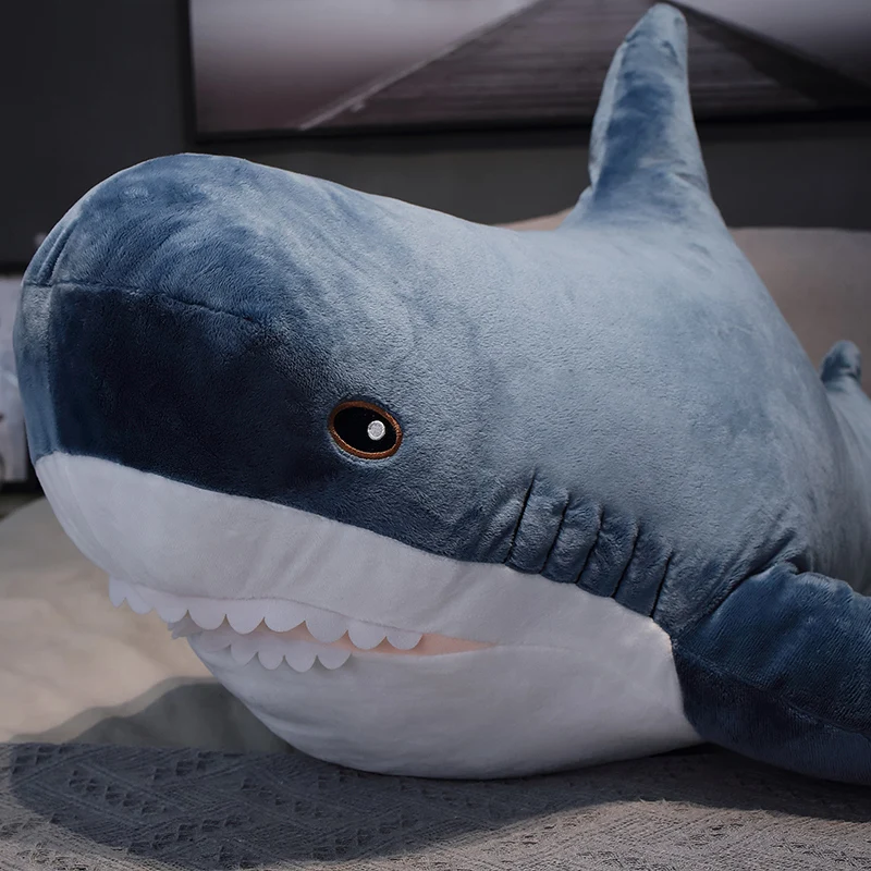 1Pc 140CM Giant Shark Plush ของเล่นตุ๊กตา Speelgoed สัตว์หมอนสำหรับอ่านหนังสือวันเกิดของขวัญตุ๊กตาของขวัญสำหรับเด็ก