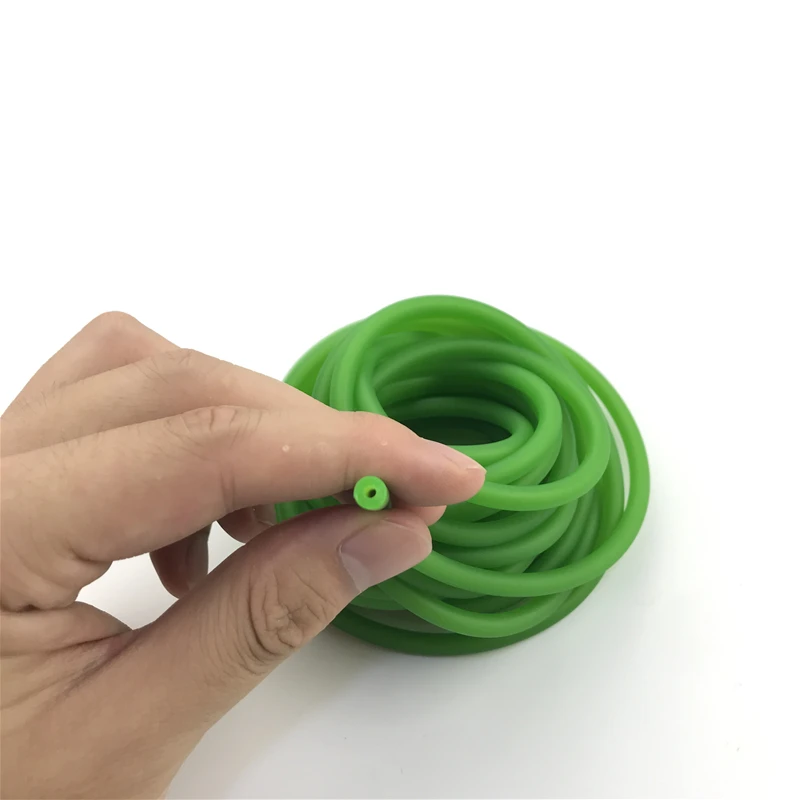 Green Natural Latex Slingshots Yoga Rubber Tube 0.5-5M For Hunting Shooting High Elastic Tubing Band Accessories 2X5mm Diameter