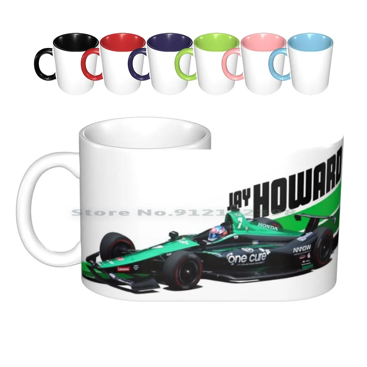 Jay Howard 2018 ( Light Colors ) Ceramic Mugs Coffee Cups Milk Tea Mug Jay Howard Indy Indianapolis 500 2018 Car Race Car