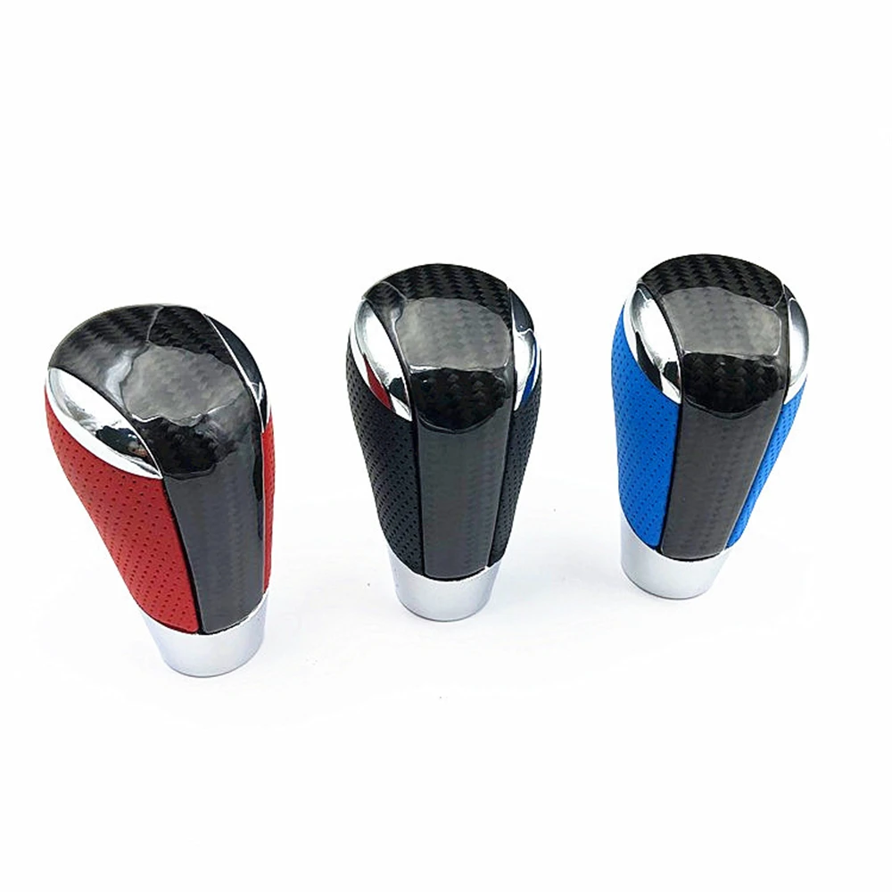 

Универсальная автомобильная карбоновая кожаная алюминиевая ручка переключения передач, подходит для Honda Toyota Nissan Mitsubishi Ford Chevrolet Subaru Jeep