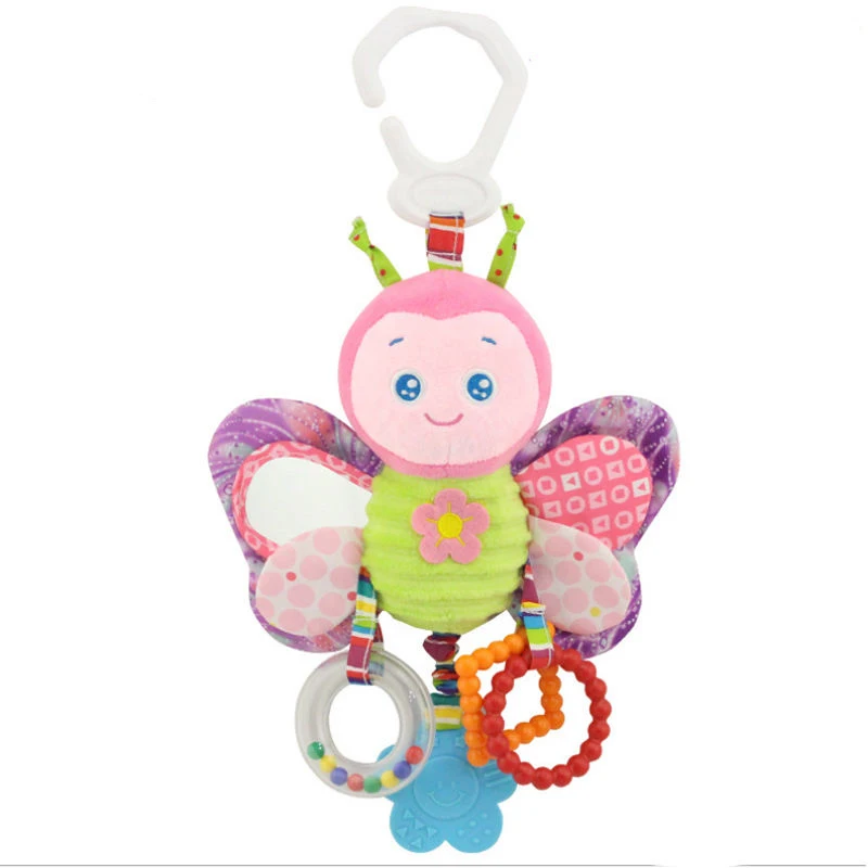 Newborn Infant Toddler Kids Baby Boys Girls Toy Cute Cartoon Animal Doll Stroller Pendant Crib Pram Hanging Musical Rattles Toy