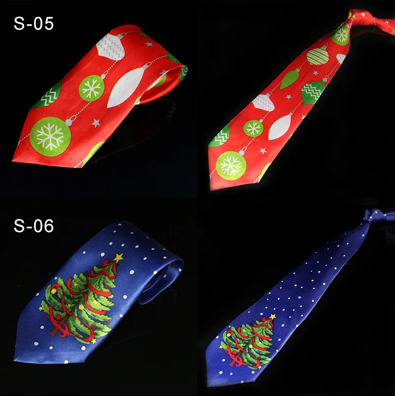 Neuartiges Design Weihnachtskrawatten Rot Hochwertige Bedruckte Krawatte Halloween Weihnachtsbaum Schneemann Elch Krawatte Für Männer Weihnachtsgeschenk – Detail 3