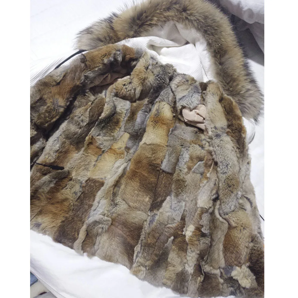 MAOMAOKONG 2022 Winter Parkas With Natural Real Raccoon Fur Collar Women Fur Coat CorduroyWarm Long Jacket Female Clothing