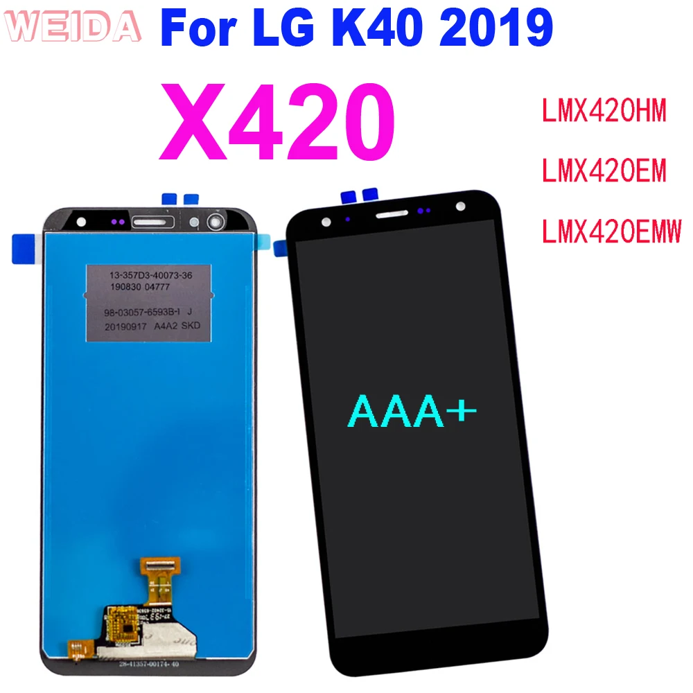 

AAA+ LCD For LG K40 2019 LCD Display Touch Screen Digitizer Assembly Replacement for LG X420 LCD LMX420HM LMX420EM LMX420EMW