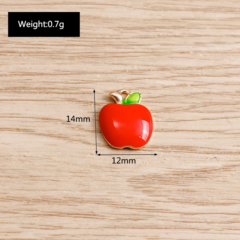 10 teile/los Nette Emaille Charms für Ohrringe Anhänger Halskette Obst Erdbeere Wassermelone Ananas Charms DIY Armband Schmuck – Detail 5