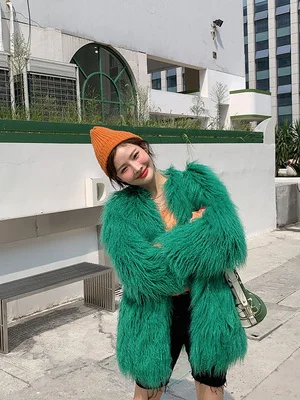 Top brand Style 2020 New High-end Fashion Women Faux Fur Coat C21  high quality