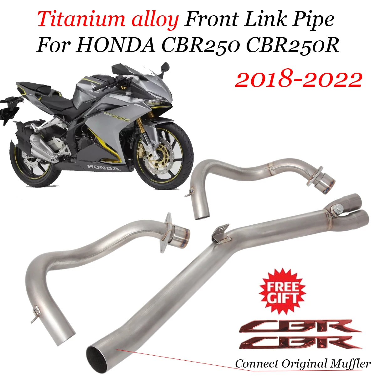 

Slip On For HONDA CBR250 CBR250R 250R 2018-2022 Full System Motorcycle Exhaust Escape Moto Muffler Titanium alloy Link Pipe