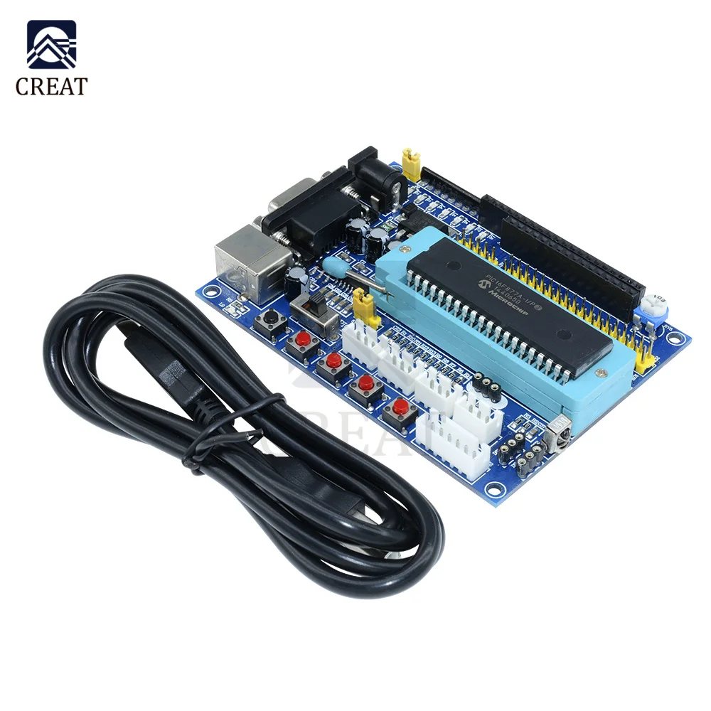 DC 12V PIC16F877A PIC Minimum System Development Board Emulator JTAG ICSP Program Minimum System Microcontroller Module