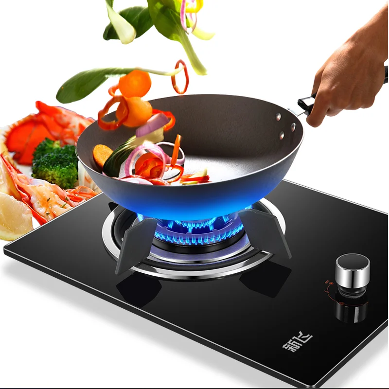 Gas Stove Desktop Embedded 3D Combustion Technology Flameout Protection  Nine Hole Flame Household Cooking Single Stove