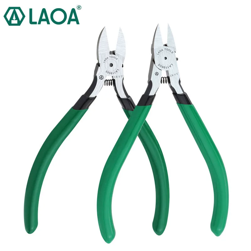 

LAOA 5 Inch Plastic Nippers Electrician Diagonal Pliers Cr-V Cutters Labor-saved Spring Hand tool pliers