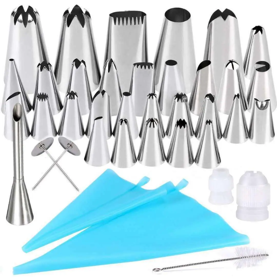 

38 PC Cake Pastry Tips Puff Nozzle Piping Bag Converter Accesorios Decorating Tool