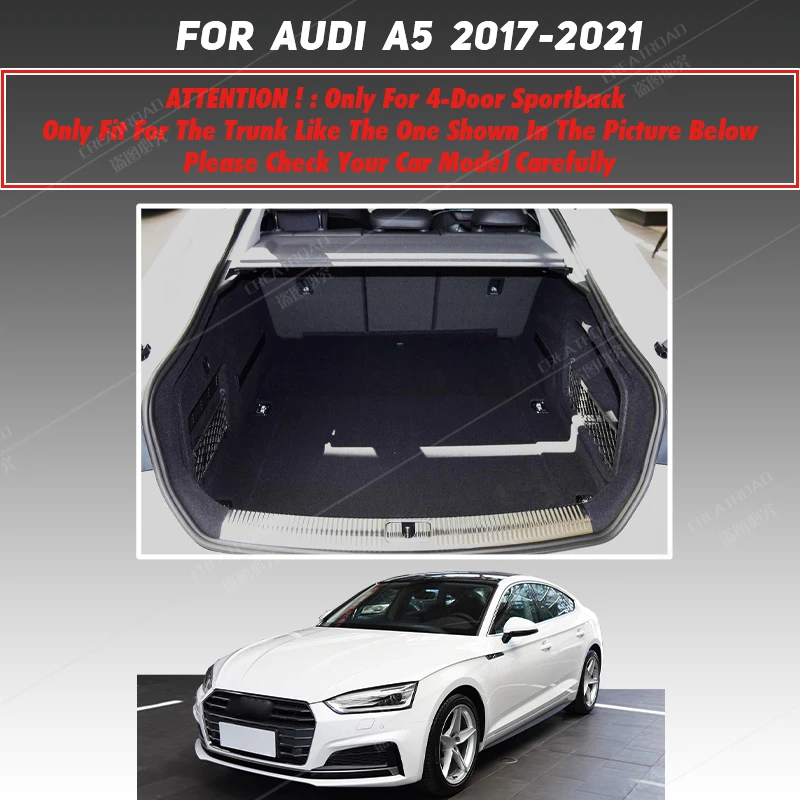 Car trunk mat for Audi A5 Sedan/Sportback Four doors 2017 2018 2019 2020 2021 cargo liner carpet interior accessories cover