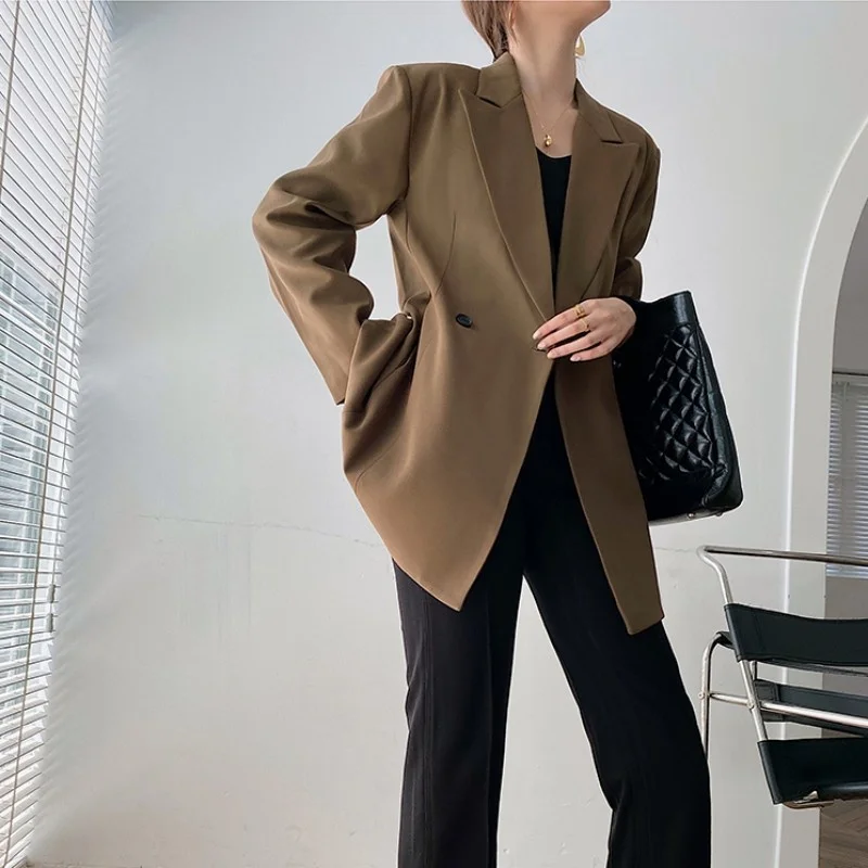 Ladies Office Blazer Tops Autumn Solid Color Single Button Casual Womens Suit Jacket Fashion Outerwear Designer Blazers Coats