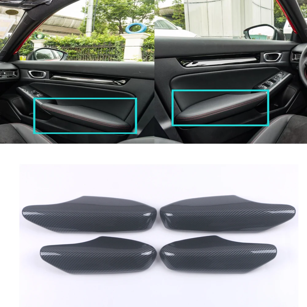 

For Honda Civic 11th Ge 2022 2023 ABS Interior Door Armrest Panel Cover Trim Door Armrest Sticker Protector Cover Styling