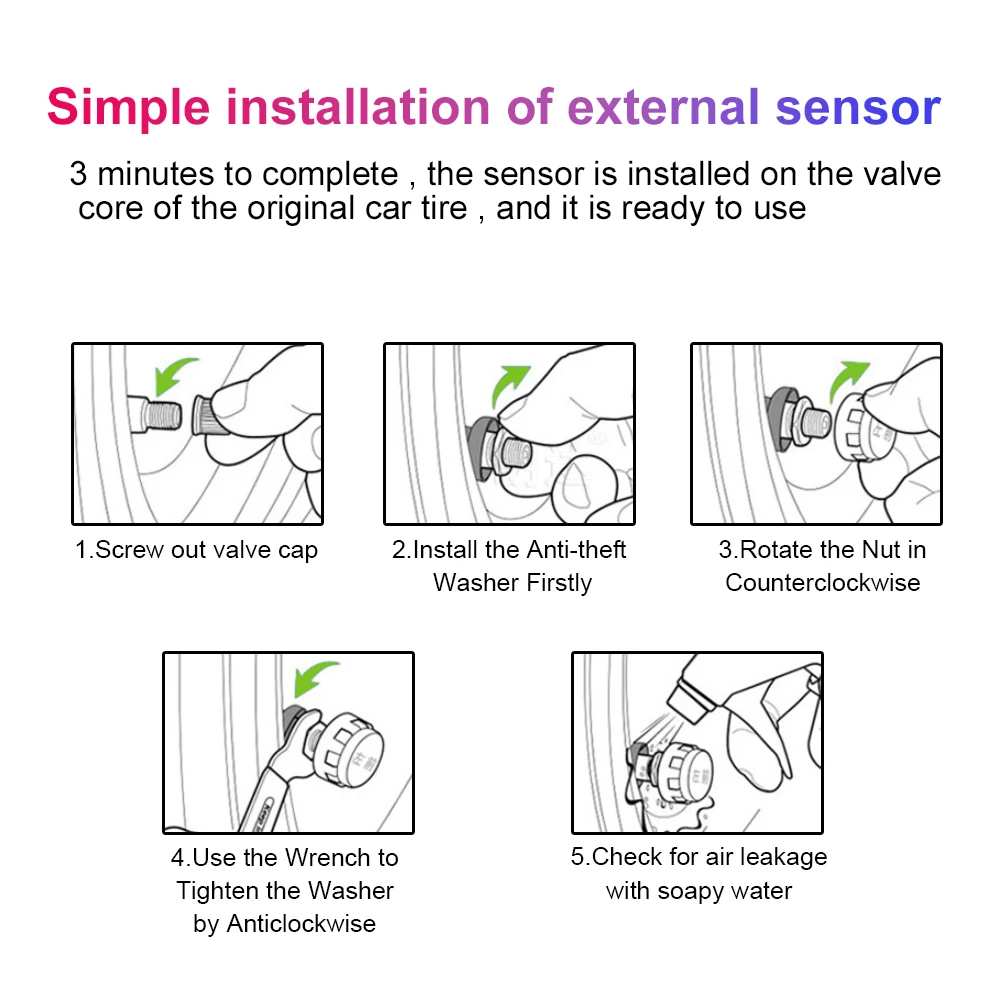 Motorcycle TPMS With 2 External Sensors Wireless LCD Display Motor Tire Pressure Monitoring Alarm System Tyre Temperature