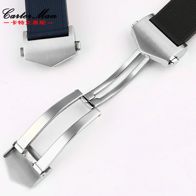 The silicone watch strap for T-AG Heuer Jingqian way201 series Calella arc rubber strap for men\'s 22mm Waterproof watchband