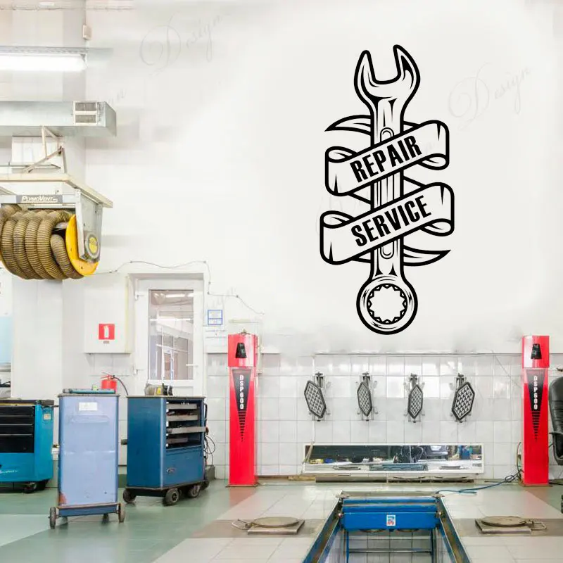 Repair Service Logo Vinyl Wall Decals Auto Car Salon Sign Garage Decorations Mechanic Station Window Sticker Removable Art 4423