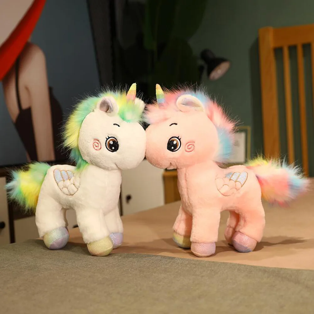 Bonito unicornio rosa para niña, regalo de cumpleaños y Navidad, peluches de dos estilos