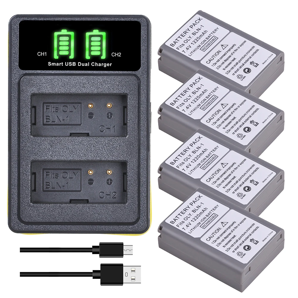 

BLN-1 BCN-1 BLN1 Battery + Built-in USB Charger with Type-c for Olympus OM-D E-M1, OM-D E-M5, PEN E-P5, OM-D E-M5 II, PEN F