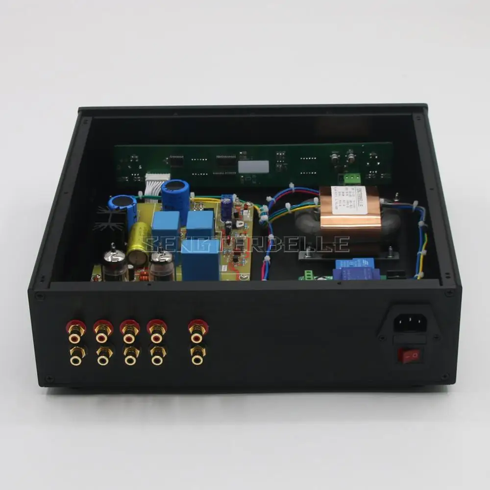 HiFi Remote Version Stereo 12AU7 Tube Preamplifier Audio Base on Conrad-Johnson PV12 Preamp (4 Way Input 1 Way Output)