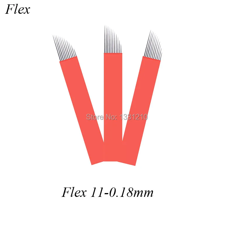 Laminas Aguhas Microblading Bevel Manual Blade Red 11 Pins Nano 0.18mm Needle Permanent Makeup Accessories