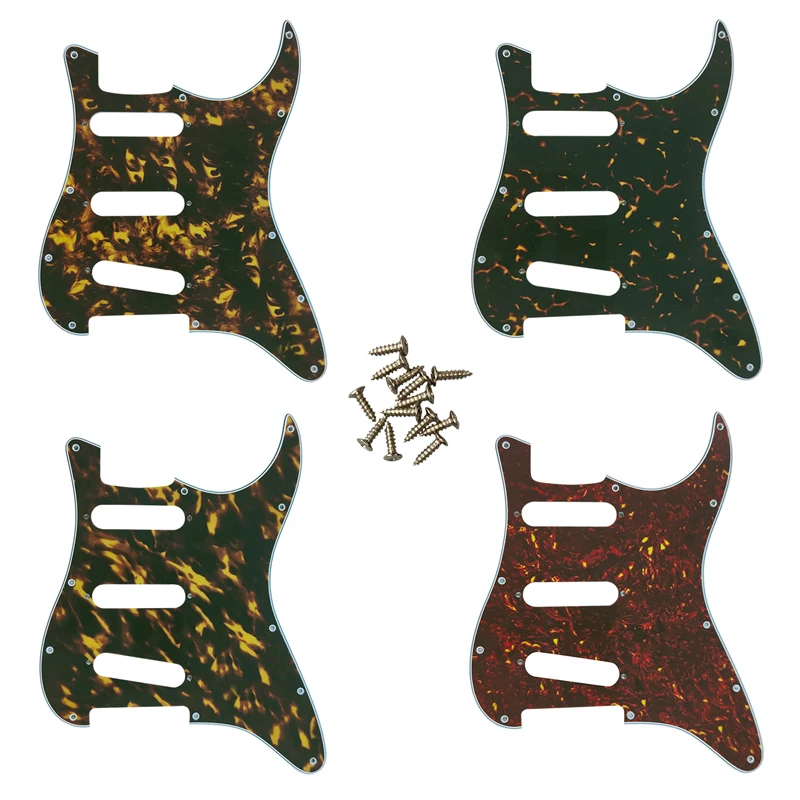 

Pleroo 11 Screw Hole Guitar Pickguard For USA/Mexico FD Strat Standard SSS St Scratch Plate Multi Color No Switch Hole