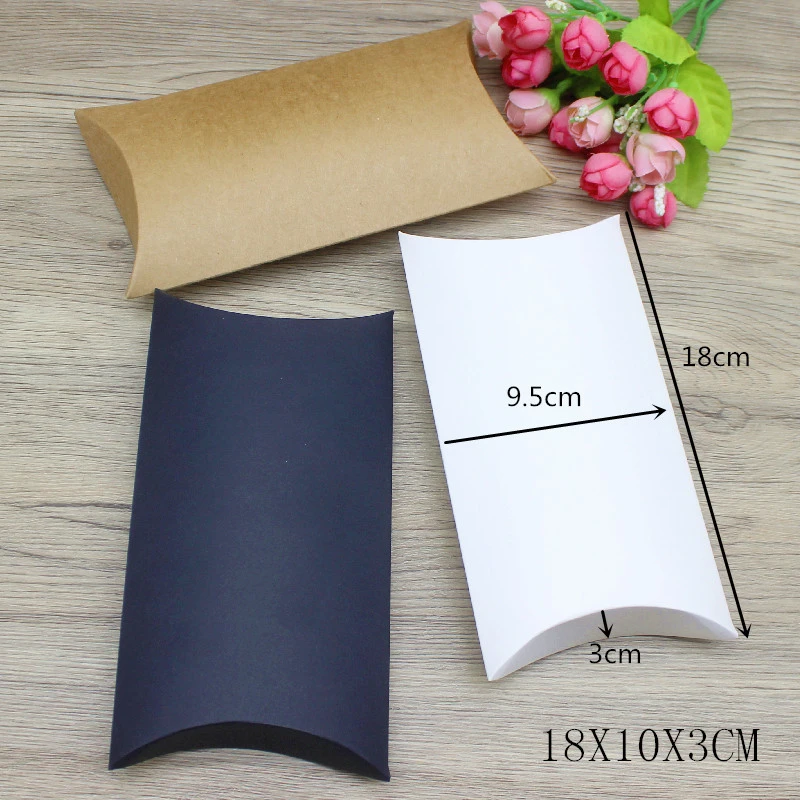 10pc Multis Size Gifts Box Vintage Kraft White Gifts Package Pillow Box Paper Party Suppiles Wrapping Jewelry Package