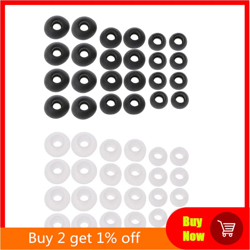 12 Pairs(S/M/L)/Set New Soft Clear Silicone Replacement Eartips Earbuds Cushions Ear pads Covers For Earphone Headphone