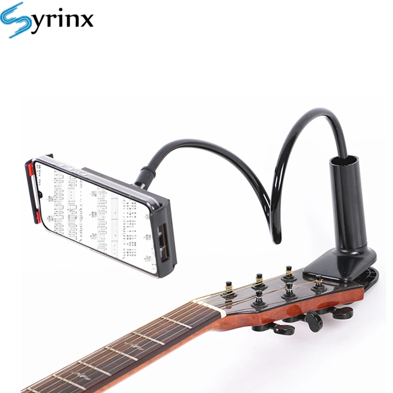 

Guitar Cell Phone Clip Holder Stand Long Arm Desktop Mount Bed Lazy Bracket for Iphone 11 X Pro Mobile Holder Music Live Support